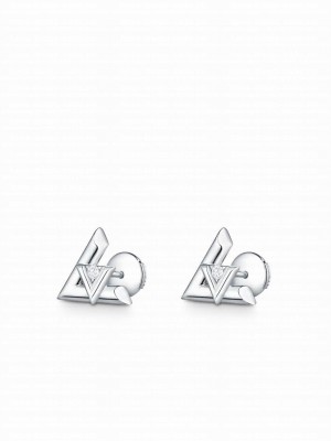 Louis Vuitton Women's LV Volt One Stud, White Gold And Diamond Silver