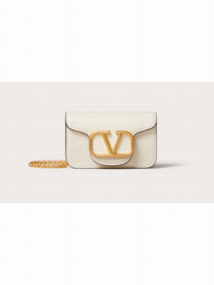 VALENTINO LOCO calf leather chain nano XLI16 white