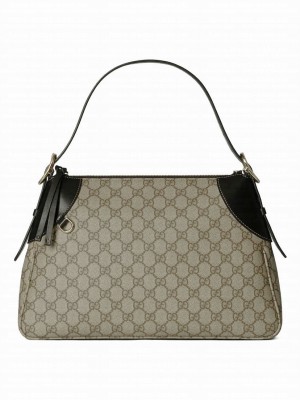 Gucci GG Emblem Series Large Shoulder Bag 815217 Black