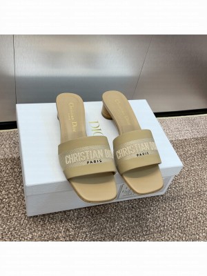 Christian Dior Women's Dway Heeled Slide Beige