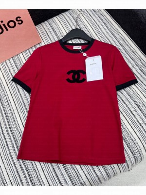 Chanel Women's Cotton T-shirt Red