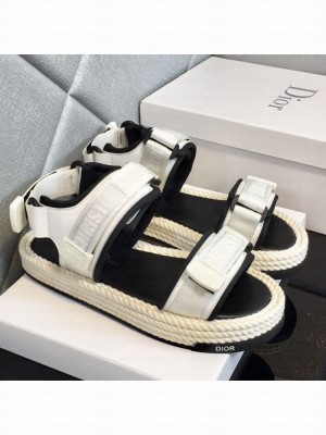 Dior D-Wander Fabric Flat Strap Sandals White Spring/Summer 2021 Collection 01