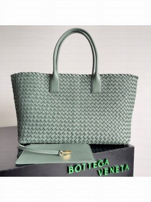 Bottega Veneta Large intreccio leather tote bag 608811 Travertine