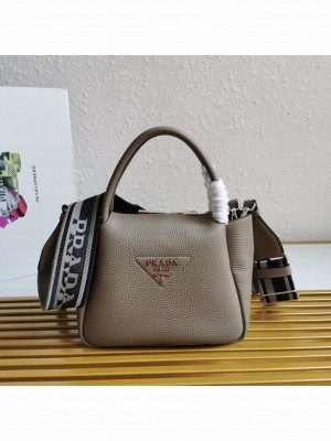 Prada leather tote bag 1BC145 gray