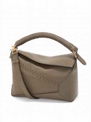 Loewe Small Puzzle Bag In Calfskin Coffee