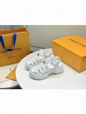 Louis Vuitton LV Archlight Sandals in Vert White Patent Leather 2023