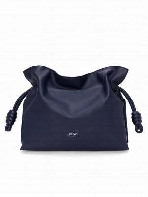 Loewe Medium Nappa Cow Leather Flamenco Handbag Dark Blue