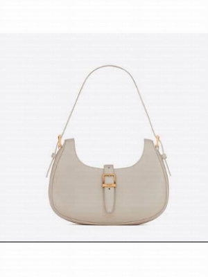 Yves Saint Laurent LE FERMOIR HOBO BAG IN SHINY LEATHER 6726152 BLANC VINTAGE
