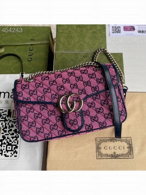 Gucci Marmont Matelasse Shoulder Bag 26cm ‎443497 Canvas/Calfskin Leather Spring/Summer 2021 Collection, Pink Multicolor