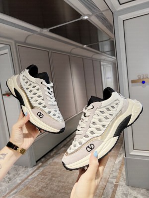 Valentino Unisex Ready Go Runner Sneaker in Wave Fabric White/Grey 2022 Collection