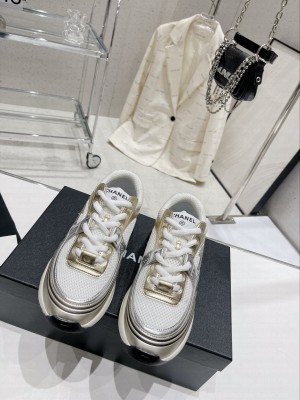 Chanel G39792 Fabric & Laminated White, Gold & Silver 2023SS 