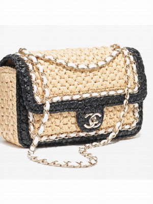 Chanel Weaving Mini Flap Bag AS6009 Black&Beige