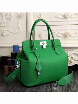 Hermes Original Togo Leather Toolbox Tote Bag Green