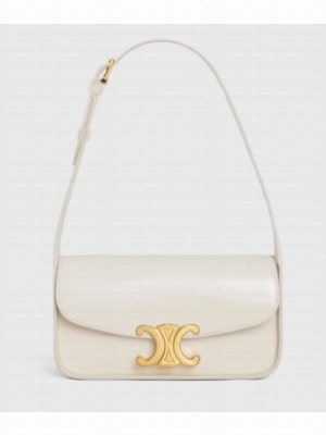 CELINE SHOULDER BAG TERENCE IN PATENT CALFSKIN 118313 white