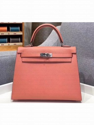 Hermes Kelly 25cm Bag in Original Epsom Leather Lobster Pink
