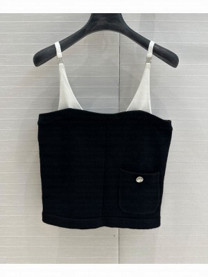 Chanel Women's Knitted Suspenders Black