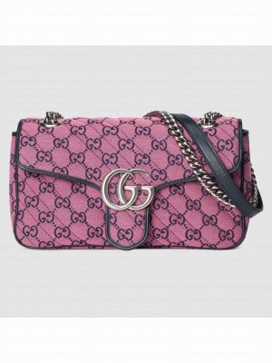 Gucci GG Marmont multicolor small shoulder bag 443497 Pink