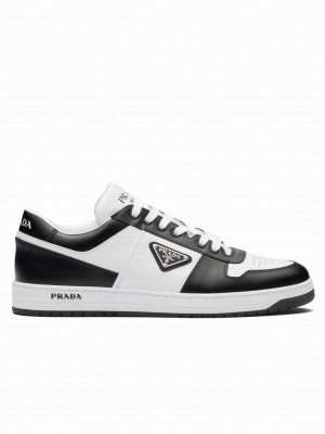 Prada Unisex Downtown Leather Sneakers 2EE364 Black