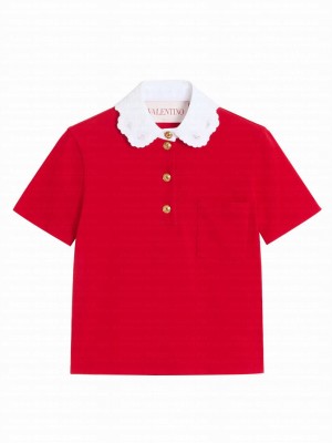 Valentino Women's Embroidered Cotton Sweatshirt Red