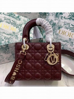 Dior MY ABCDior Medium Bag in Cannage Leather Burgundy 2019 Collection