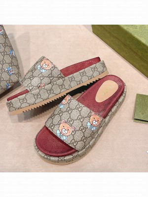 Kai x Gucci GG Platform Slide Sandal 573018 Beige 2021 Collection