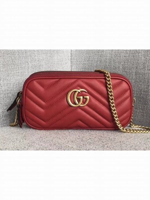 Gucci GG Marmont Mini Chain Bag 546581 Red 2018