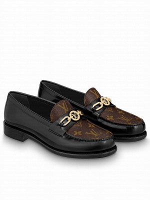 Louis Vuitton Women's Chess Flat Loafer Brown
