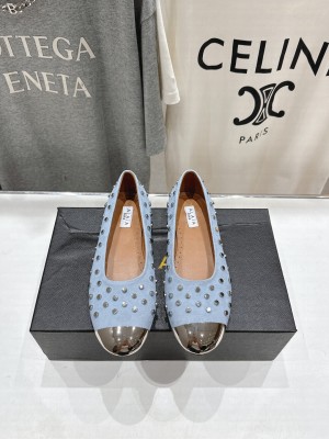 Alaïa SUEDE RIVET BALLET FLATS BLUE