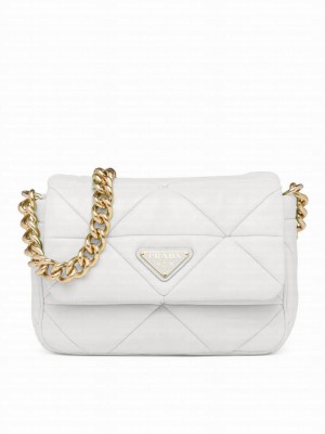 Prada System Nappa Leather Patchwork Bag 1BD292 Cream