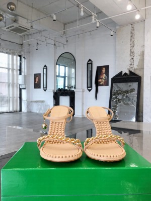 Bottega Veneta DOT Chain and detachable sphere embellishment Nude Sandals 2021 Collection