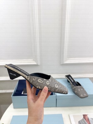 Prada Lizard Calfskin Slide Mule