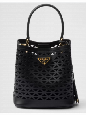 Prada Panier leather mini-bag with cut-out motif 1BA217 black