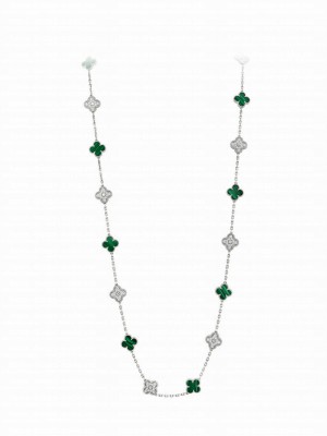 Van Cleef & Arpels Vintage Alhambra Long Necklace Green