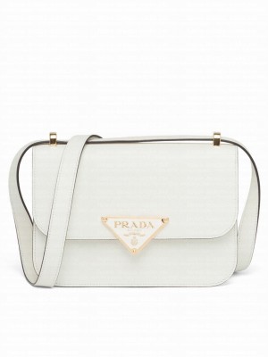 Prada Saffiano Leather Shoulder Bag Cream