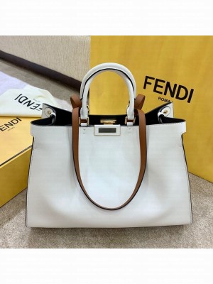 Fendi Large Peekaboo X-Tote Bag White 2021 Collection