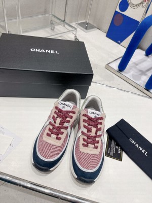 Chanel Fabric Sneakers G39597 Navy/Pink