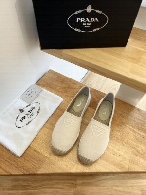 Prada Cotton Drill Espadrille Beige