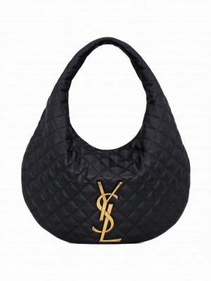 Saint Laurent Icare Hobo In Quilted Nappa 858160 Black