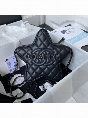 Chanel 24C Star Handbag - Lambskin & Guns-Tone Metal AS4579 Black