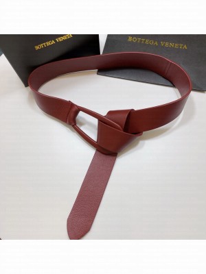 Bottega Veneta Calfskin Belt 4cm All Burgundy  2021 Collection