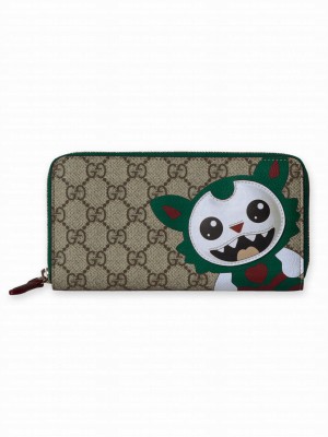 Gucci Besties Series Full-Zip Wallet Green