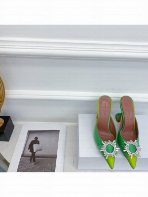 AMINA MUADDI HEEL 9.5CM BEGUM MULES SHADOW Green 03 2021 Collection