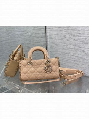 Dior SMALL LADY D-JOY BAG Patent Cannage Calfskin M0613OW pink