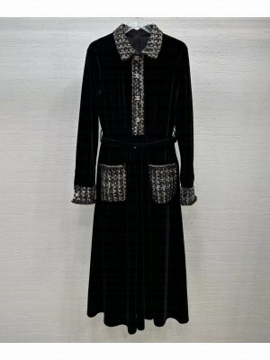Chanel Women's Velvet Dress Black