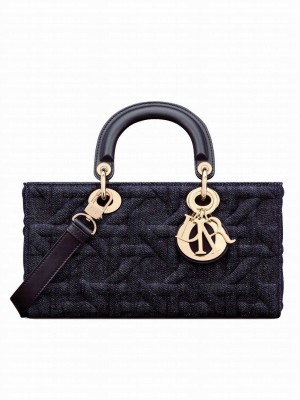 Christian Dior Medium Lady D-Joy Bag Dark Blue