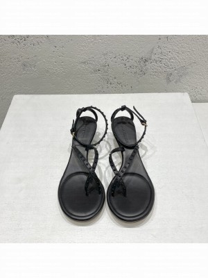Bottega Veneta Dot Lambskin Medium-Heel Sandals 5.5cm Black 2022 Collection