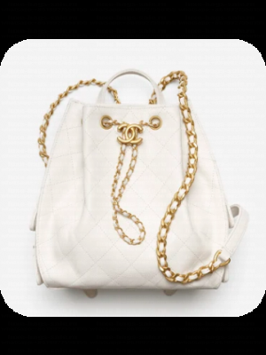 CHANEL 25 Medium Backpack AS5600 white