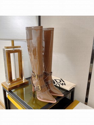 Fendi Fframe Neoprene Harness Boots in Brown