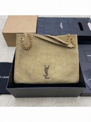 Saint Laurent NIKI MEDIUM SHOPPING IN SUEDE 577999 BARLEY GREEN