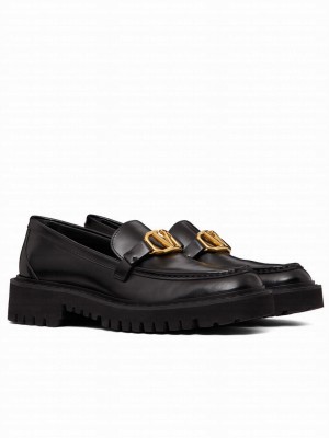 Valentino Women's Vlogo Signature Calfskin Loafer Black